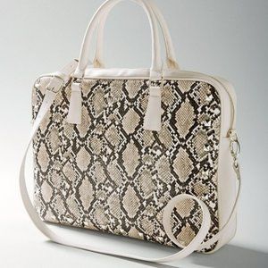 WHITE HOUSE BLACK MARKET Python Print Computer Bag